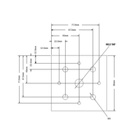 32-9090M12S-1 MODULAR SOLUTIONS FOOT & CASTER CONNECTING PLATE 90MM X 90MM, M12 HOLE, SOLID ALUMINUM W/HARDWARE